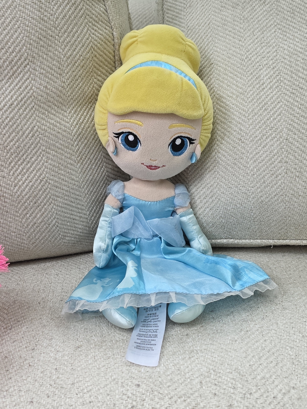 Disney Cinderella Plush Doll in Yellow Hair and Light Blue Dress
